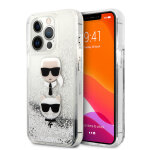 Karl lagerfeld klhcp13lkicgls coque de protection pour iphone 13 pro / 13 6, 1' argent liquide karl&choupette ...