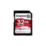 Kingston technology 32gb canvas react plus sdhc uhs - ii 300r / 260w u3 v90 for full hd / 4k / 8k - neuf ...