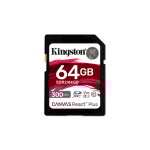 Kingston technology 64gb canvas react plus sdxc uhs - ii 300r / 260w u3 v90 for full hd / 4k / 8k - neuf ...