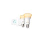 Kit de d�marrage ampoule led connect�e philips hue white - 10, 5w - lot 2 e27 avec t�l�commande hue - ...