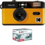 Kodak pack f9 argentique + pellicule 100 asa - appareil photo kodak rechargeable 35mm jaune, objectif ...