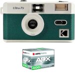 Kodak pack f9 argentique + pellicule 100 asa - appareil photo kodak rechargeable 35mm vert, objectif ...