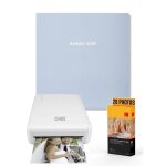 Kodak pack imprimante photo printer wifi pm220 blanc, cartouche msc20 de 20 photos 5. 4x8. 6 cm et album ...