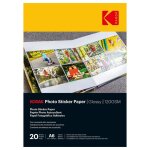 Kodak photo sticker paper - pack de 20 feuilles de papier photo autocollant - format 10 x 15 cm (a6) ...