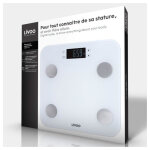 Livoo dom427w - pese - personne impdancemetre - 13 mmoires utilisateurs - 180 kg - plateau en verre ...