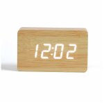 Livoo rv150bc - horloge digitale aspect bois - affichage led blanc - fonctions horloge, r�veil, calendrier, ...
