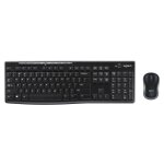 Logitech wireless combo mk270 clavier souris incluse usb azerty franais noir - neuf