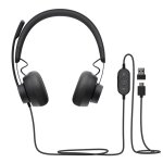 Logitech zone 750 casque avec fil arceau bureau / centre d'appels usb type - c graphite - neuf