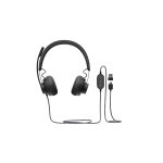 Logitech zone casque avec fil arceau appels / musique usb type - c graphite - neuf