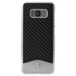 Mercedes - benz wave v coque en carbone vritable et aluminium pour samsung galaxy s8, noir - neuf