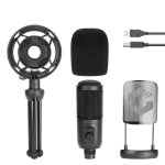Microphone  condensateur cardiode professionnel streaming podcast avec filtre anti - pop - neuf