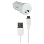 Mini chargeur allume - cigare 1a blanc micro usb - neuf