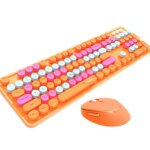 Mofii sweet clavier et souris optique sans fil 2, 4g usb orange - boutons multicolores - neuf