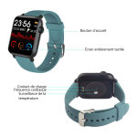 Montre gps bluetooth multifonctions, vert - neuf