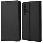 Moozy case flip cover pour huawei nova 5t et honor 20, noir - tui  rabat magntique intelligent avec ...