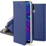 Moozy case flip cover pour huawei y6 2019, bleu fonc - tui  rabat magntique intelligent avec porte ...