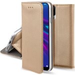 Moozy case flip cover pour huawei y6 2019, or - tui  rabat magntique intelligent avec porte - cartes ...
