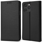 Moozy case flip cover pour iphone 12, iphone 12 pro, noir - tui  rabat magntique intelligent avec ...