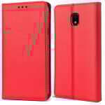 Moozy case flip cover pour samsung j5 2017, rouge - tui  rabat magntique intelligent avec porte - ...