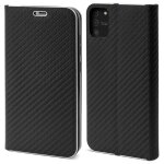 Moozy �tui portefeuille pour samsung s10 lite, noir carbone - protection des bords m�talliques fermeture ...
