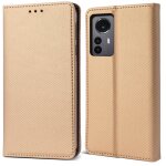 Moozy tui  rabat pour xiaomi 12 pro, dor ? tui portefeuille  rabat magntique intelligent avec porte ...