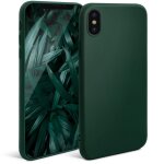 Moozy minimalist series coque en silicone pour iphone x et iphone xs, vert foret - finition mate, �tui ...