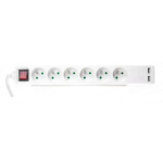 Multiprise de 6 prises + 2 port de charge usb avec interrupteur blanche - 1. 5m - neuf Multiprise de 6 prises + 2 port de charge usb avec interrupteur blanche - 1. 5m - neuf