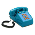 Opis pushmefon cable : t�l�phone r�tro a touches avec sonnerie en m�tal - neuf