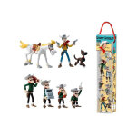 Pack de 7 figurines - plastoy - tubo lucky luke - neuf