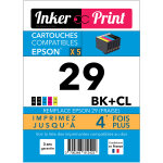 Pack de cartouches d'encre recycl�es compatibles avec epson 29 xl (noir et couleurs) - neuf