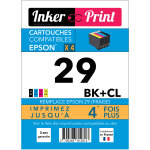 Pack de cartouches d'encre recycl�es compatibles avec epson 29 xl (noir et couleurs) - neuf