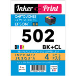 Pack de cartouches d'encre recycl�es compatibles avec epson 502 xl (noir et couleurs) - neuf