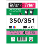 Pack de cartouches d'encre recycl�es compatibles avec hp 350 / 351 xl (noir et couleurs) - neuf