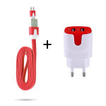 Pack chargeur pour manette playstation 4 ps4 smartphone micro usb (cable noodle 1m chargeur + double ...