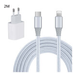 Pack chargeur secteur universel + cable usb - c vers lightening 2 mtres - neuf