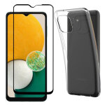 Pack coque transparente en tpu et protection écran vitre en verre trempé full cover noir pour samsung ... Pack coque transparente en tpu et protection écran vitre en verre trempé full cover noir pour samsung ...