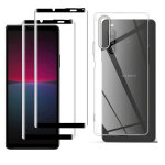 Pack coque transparente en tpu et vitre protection �cran en verre tremp� full cover noir pour sony xperia ...