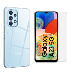 Pack coque transparente en tpu et vitre protection �cran en verre tremp� pour samsung galaxy a23 5g - ...