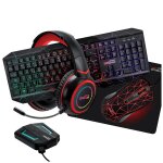 Pack pro gamer amstrad hunters - switch007: clavier, souris, tapis, casque & convertisseur pc - ps3 / ...