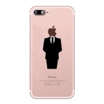 Coque silicone pour iphone 12 pro max costume fun homme d'affaire classe 007 pomme transparente protection ...