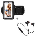 Pack sport pour smartphone (ecouteurs bluetooth metal + brassard) courir - neuf