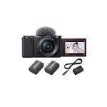 Pack vlogging hybride sony zv - e10 avec objectif e pz 16 - 50mm f / 3, 5 - 5, 6 oss, batterie suppl�mentaire ...