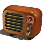 Petit haut - parleur bluetooth rétro en bois et radio vhf (merisier) - neuf Petit haut - parleur bluetooth rétro en bois et radio vhf (merisier) - neuf
