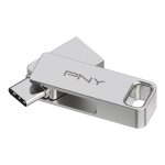 Pny duo link lecteur usb flash 128 go usb type - a / usb type - c 3. 2 gen 1 (3. 1 gen 1) acier inoxydable ...