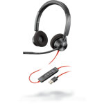 Poly blackwire 3320 casque avec fil arceau bureau / centre d'appels usb type - a noir, rouge - neuf