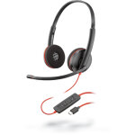 Poly blackwire 3225 casque avec fil arceau bureau / centre d'appels usb type - a noir, rouge - neuf Poly blackwire 3225 casque avec fil arceau bureau / centre d'appels usb type - a noir, rouge - neuf