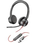 Poly micro - casque blackwire 8225 st�r�o usb - c + adaptateur usb - c / a - neuf