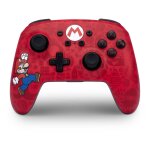 Powera here we go mario noir, rouge bluetooth / usb manette de jeu analogique nintendo switch - neuf