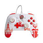 Powera mario red rouge, blanc usb manette de jeu nintendo switch - neuf