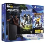Ps4 slim noire 1 to + horizon zero dawn + uncharted: the lost legacy + ratchet & clank - reconditionn ...